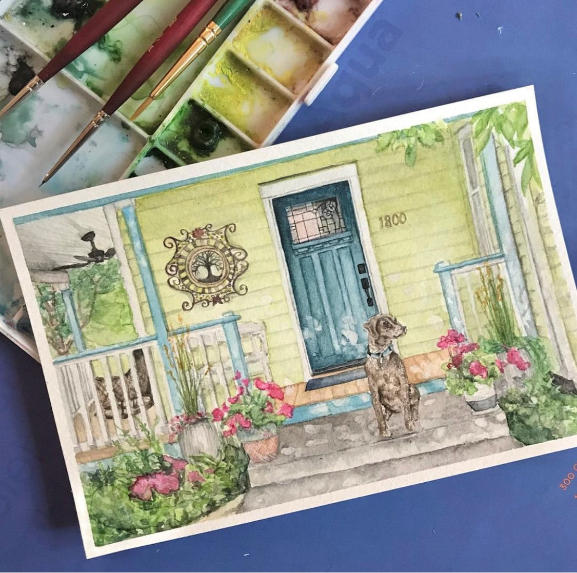 Custom Watercolor House Portrait